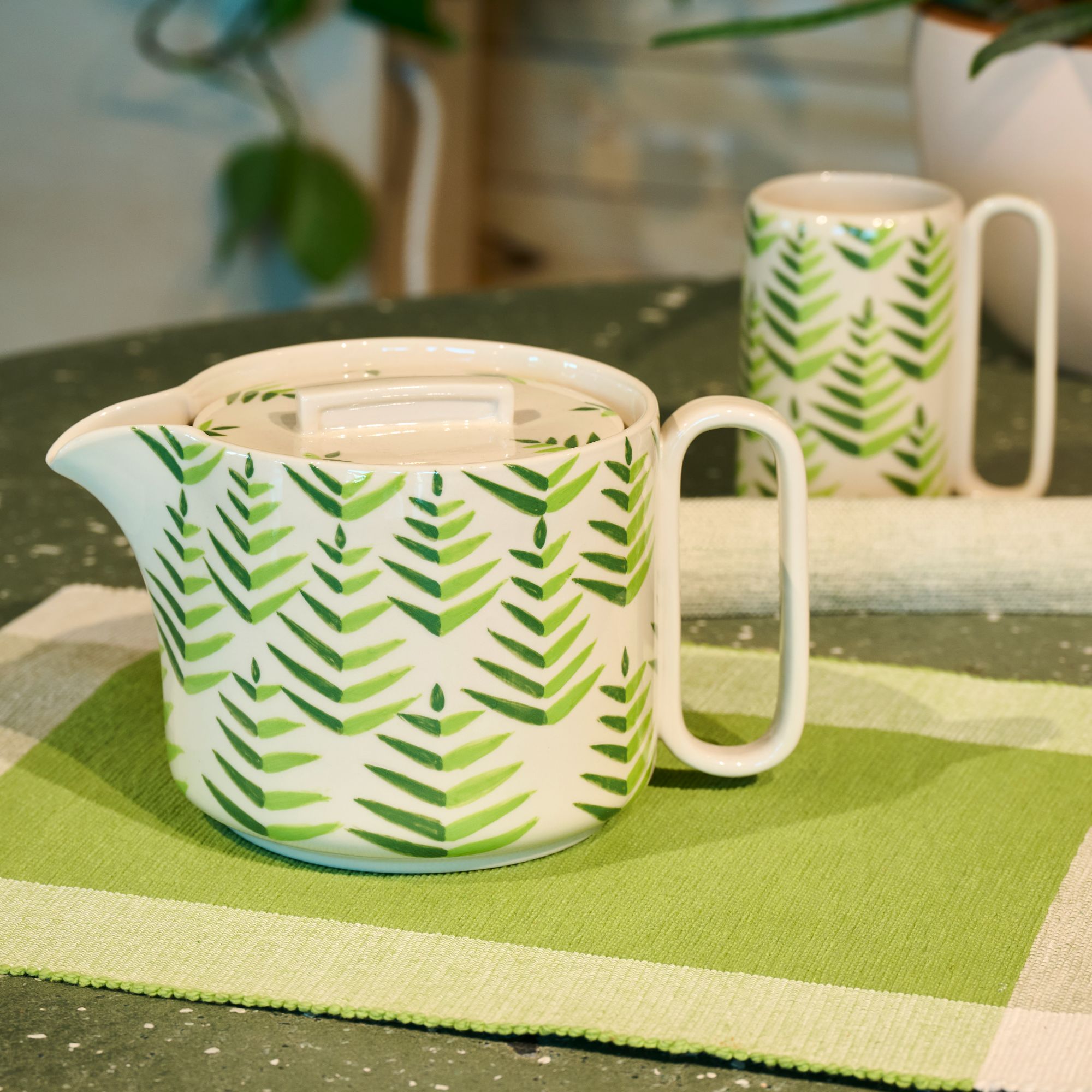 Teiera In Porcellana Jersey Verde - Capacità 600ml, Design Elegante 11.5x12cm - Foto 9