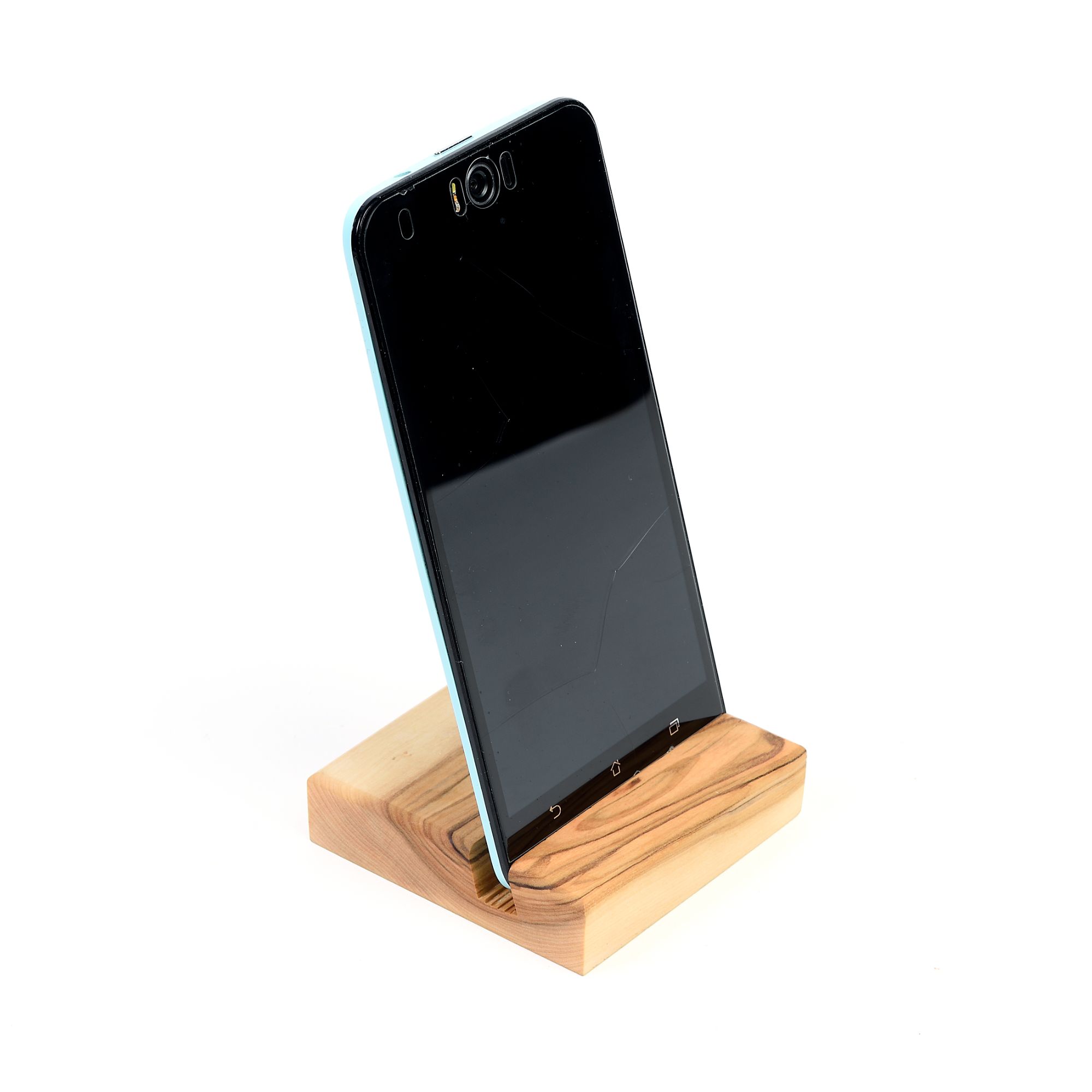 Porta tablet e cellulare in legno di ulivo